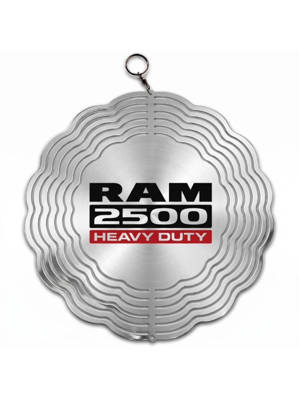 10" RAM 2500 Heavy Duty Kinetic Wind Spinner - Silver Metal Yard Decor